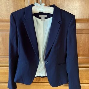 H&M Navy Fitted Blazer